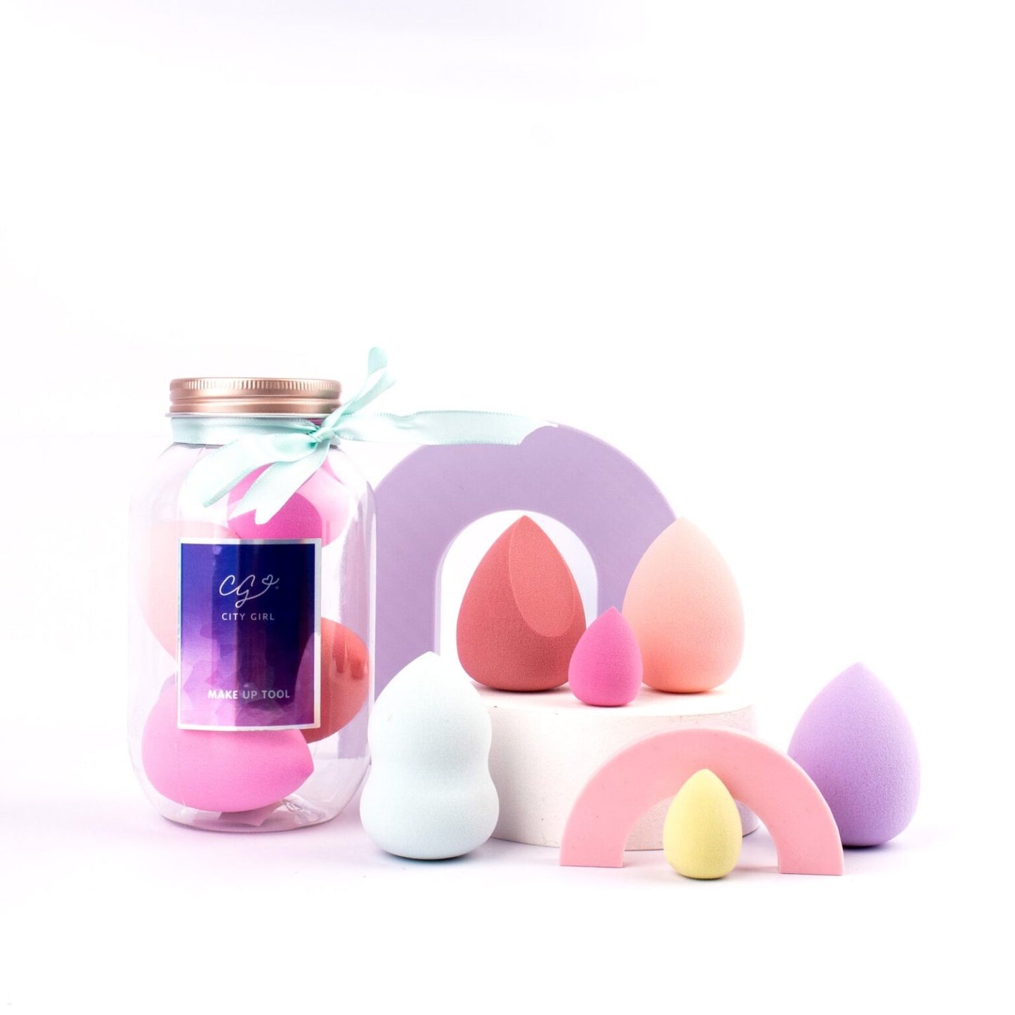 ESPONJAS DE MAQUILLAJE EN FRASCO 5PCS