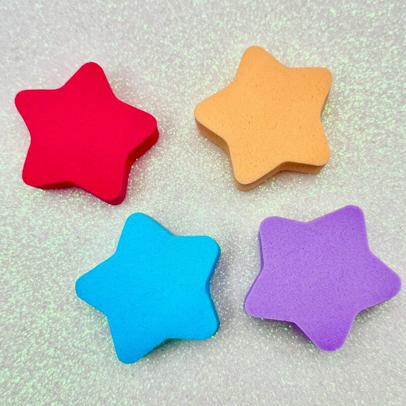 ESPONJAS COLOR ESTRELLAS X4PCS